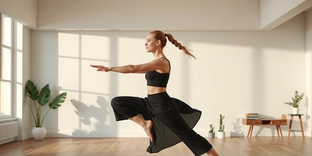 Dynamic Vinyasa yoga flow with fluid movements